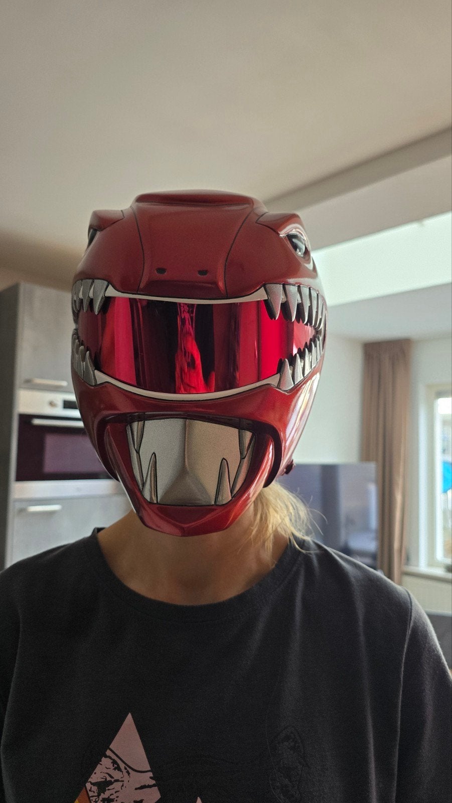 Custom Red Ranger Power Ranger Helm - Cosplay/Display, Ophalen of Verzenden, Zo goed als nieuw, Toneelattributen of Onderdelen