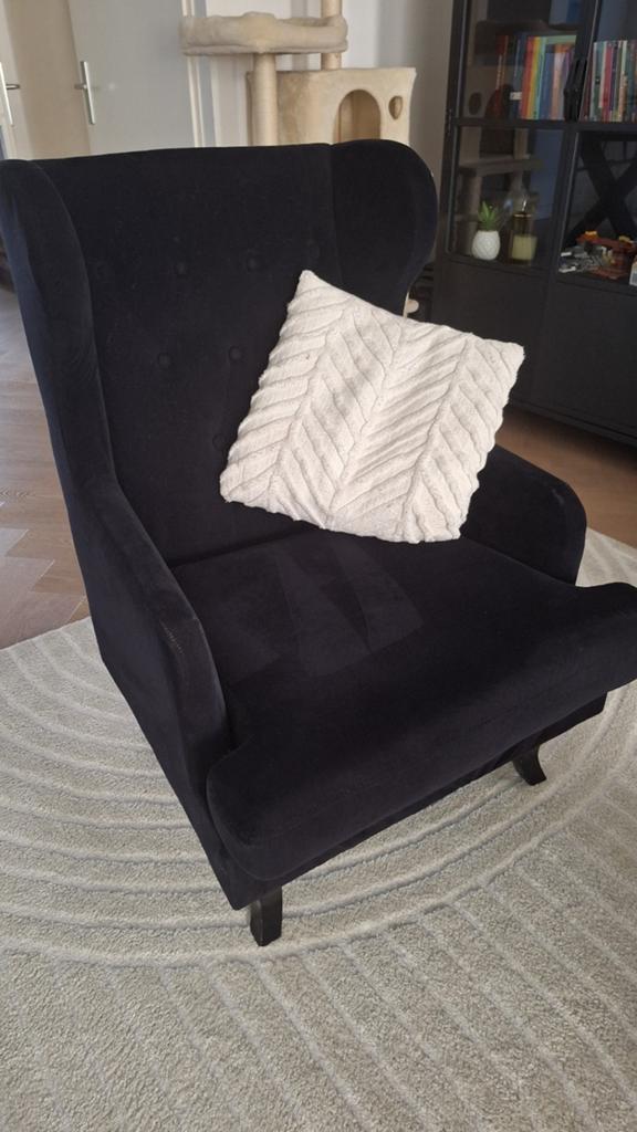 Nette zwarte Fauteuil, Gebruikt, 75 tot 100 cm, Ophalen of Verzenden, Stof