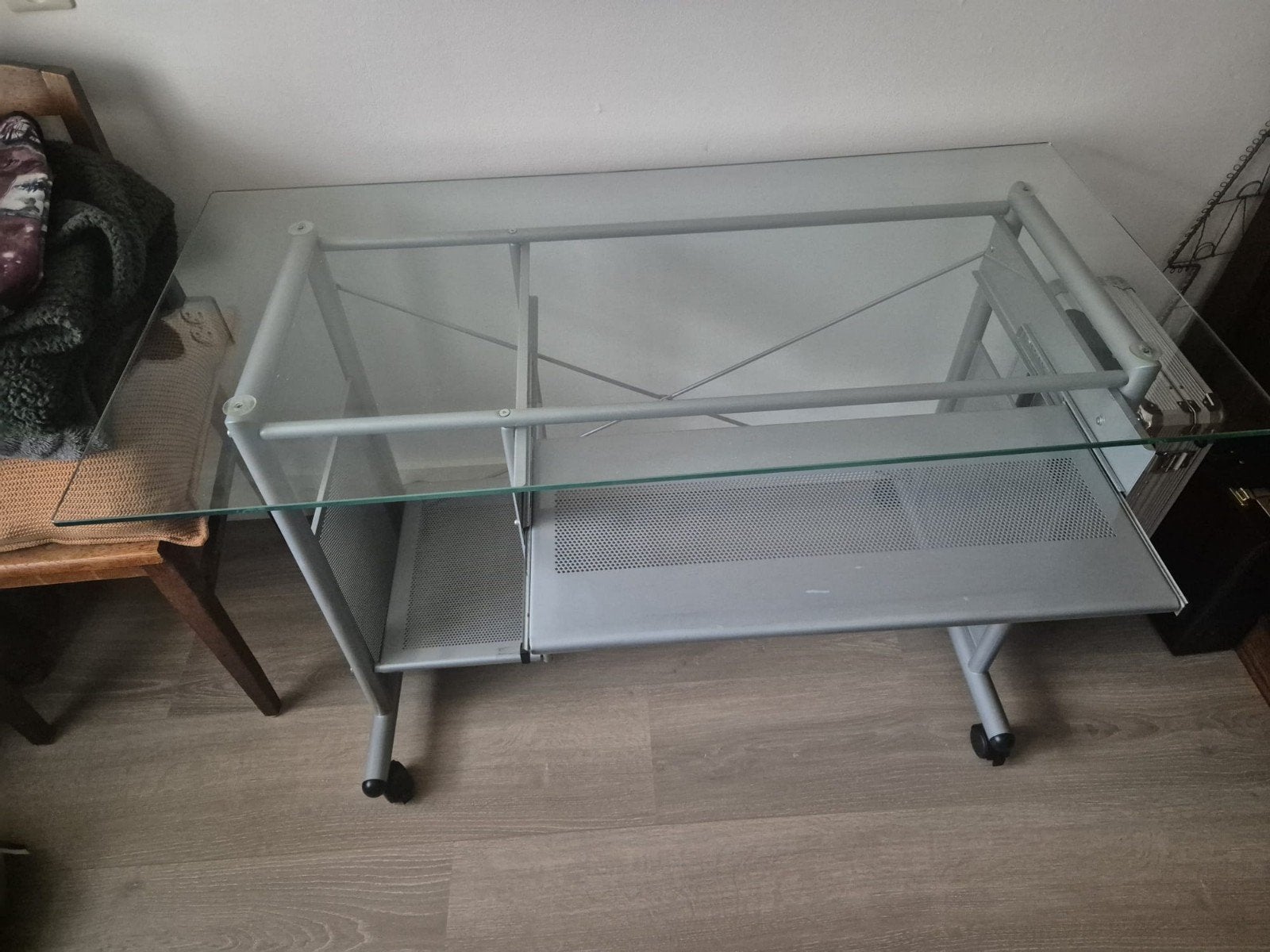 Computer bureau met stoel, Ophalen, Gebruikt, Glas, 40 tot 80 cm
