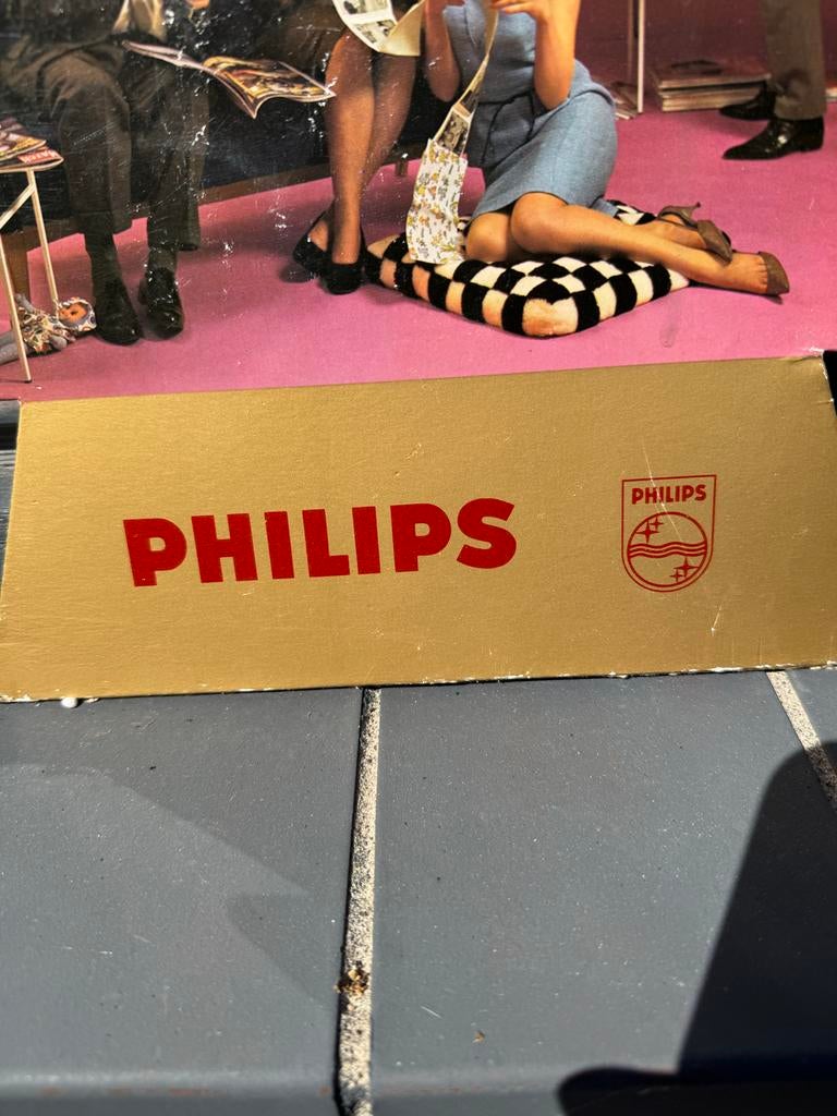 Vintage Philips reclamebord - Jaren '60 interieur, Reclamebord, Gebruikt, ., Ophalen of Verzenden