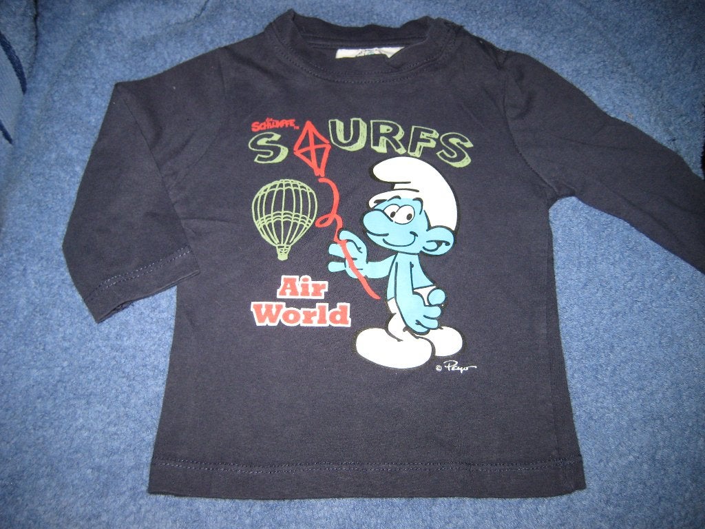 Donkerblauw smurfenshirt, 62, Ophalen of Verzenden, Zo goed als nieuw, Jongetje, Shirtje of Longsleeve