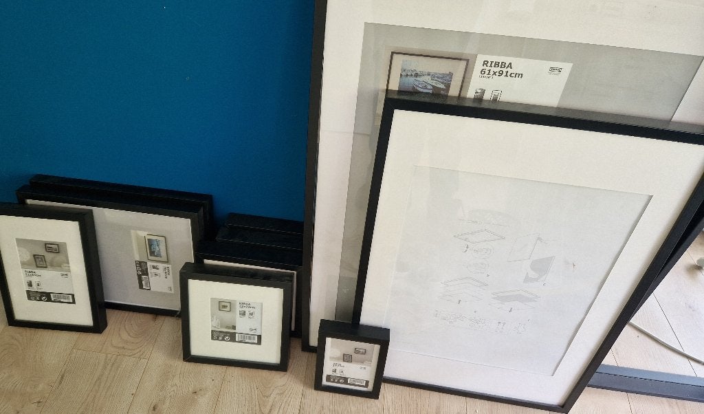 IKEA RIBBA - fotolijsten zwart, diverse formaten, Audio, Tv en Foto, Fotografie | Fotolijsten, Zo goed als nieuw, Standaard fotolijst