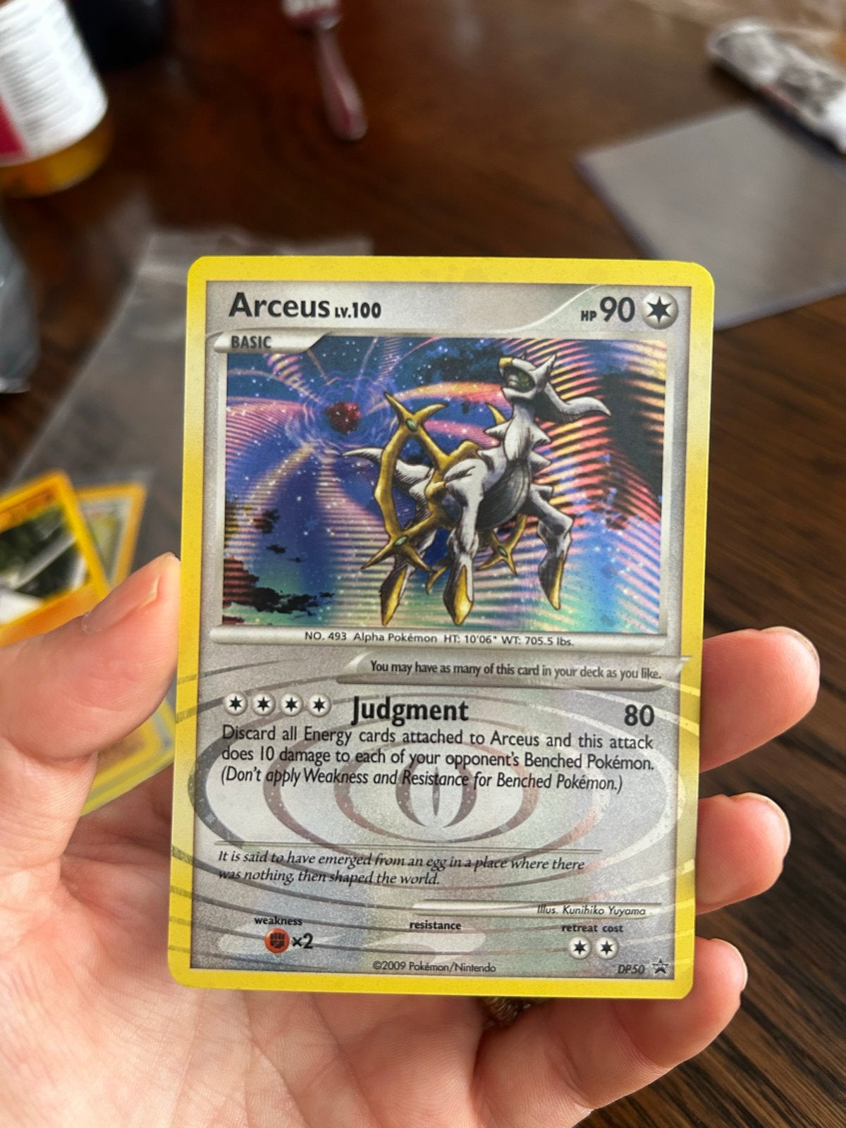 Arceus LV.100 Pokémon kaart - DP50 Promo Foil, Ophalen of Verzenden, Zo goed als nieuw, Losse kaart, Foil