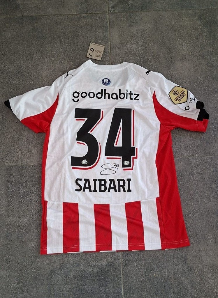 Shirt met originele handtekening; Ismael Saibari # PSV, Verzenden, Nieuw, PSV, Shirt