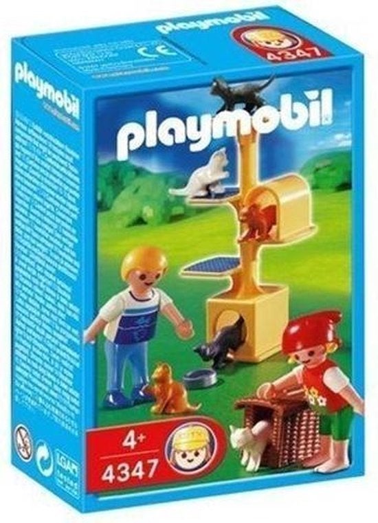 Playmobil 4347 Katten met kattenhuis en krabpaal, Complete set, Nieuw, Ophalen of Verzenden, Figuren