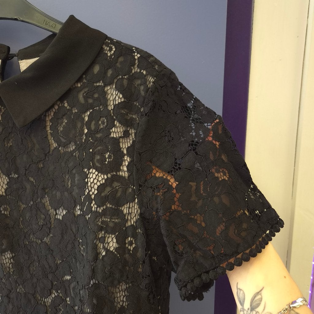 Tramontana kanten blouse top zwart | Mt M | Als nieuw 51887, Maat 38/40 (M), Info@tramontana.nl, Tramontana, Zwart