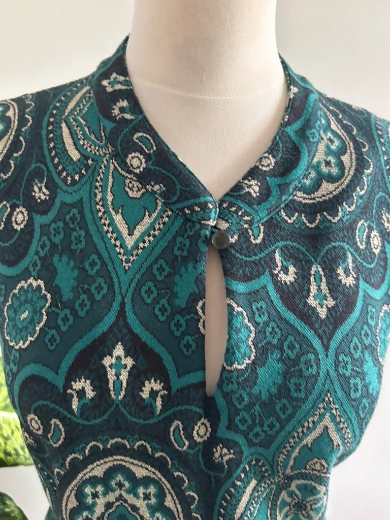 King Louie maat XL groene midi Kimono Aziatische jurk 3411, Maat 46/48 (XL) of groter, Ophalen of Verzenden, Zo goed als nieuw
