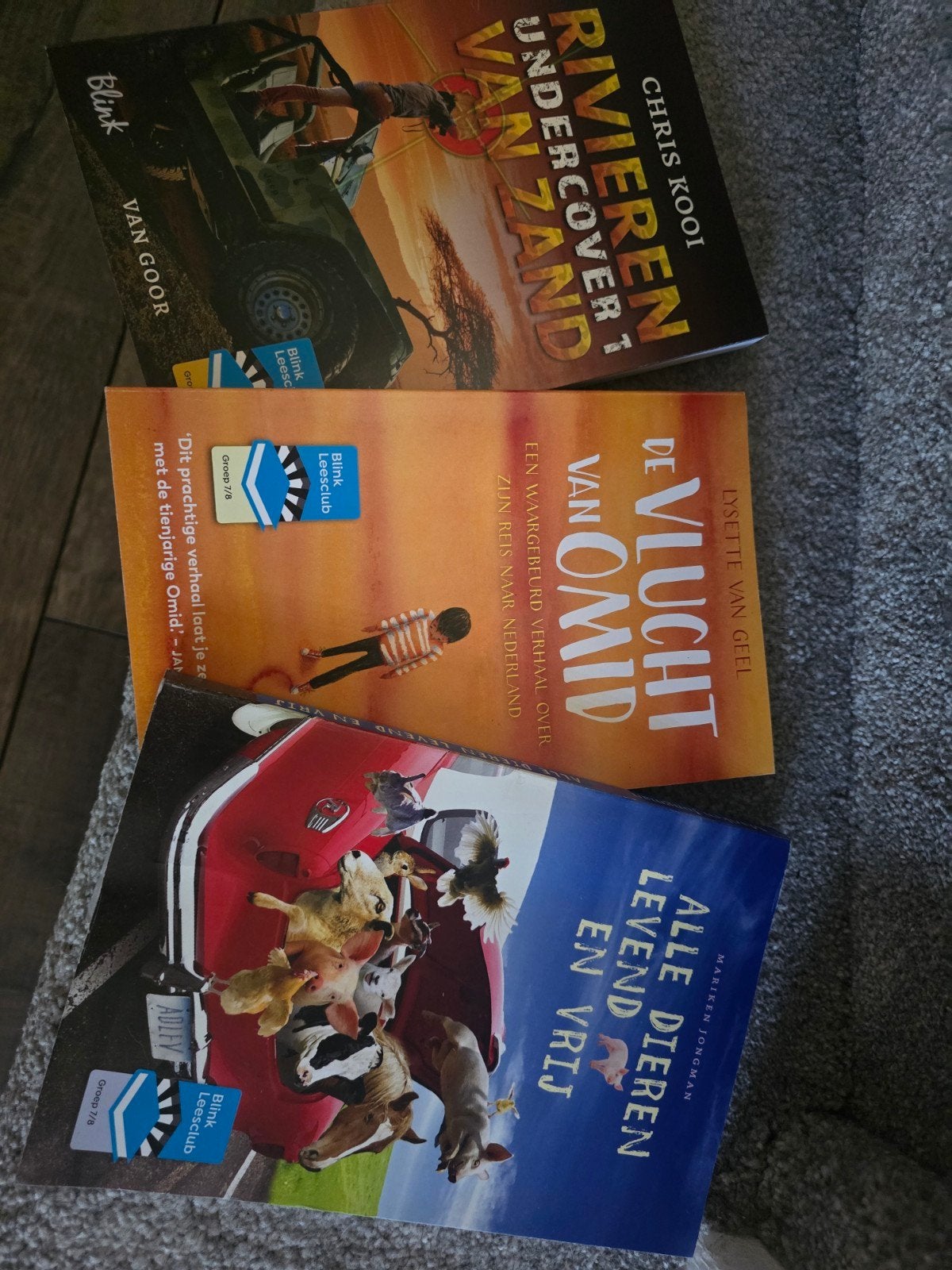 3x boek: Rivieren van Zand, De Vlucht van Omid, Alle D, Ophalen of Verzenden, Gelezen, Chris Kooi, Lysette van Geel, Mariken Jongman