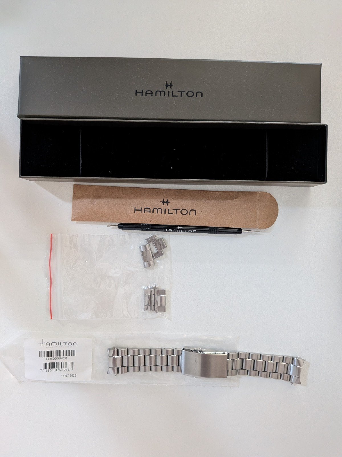 Hamilton horlogeband H605000281 - Lichte gebruikssporen, Overige merken, Staal, Gebruikt, Staal