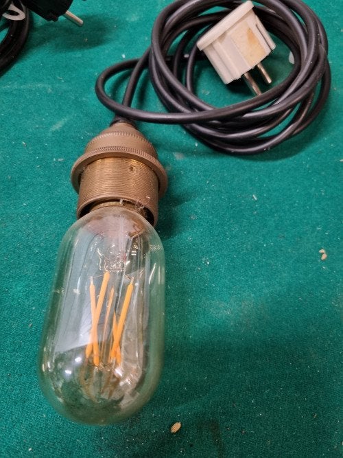 Hanglampen industrieel vintage met draad en stekker, Ophalen of Verzenden, 'T Olde Gre-j, Info@toldegrej.nl, Endepoelstraat 20f Didam