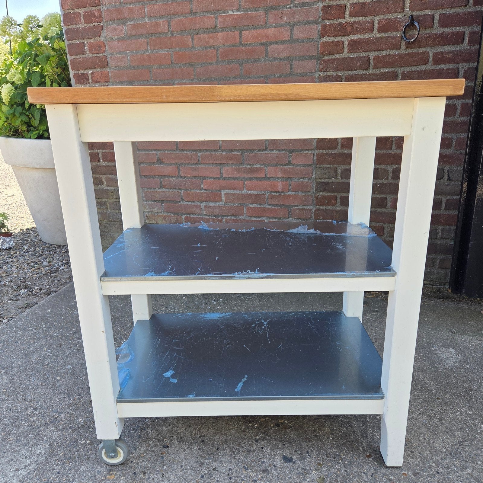 Keukenblok Keukentafel Keukentrolley Ikea Stenstorp roltafel, Ophalen, Wit, 50 tot 100 cm, Minder dan 100 cm