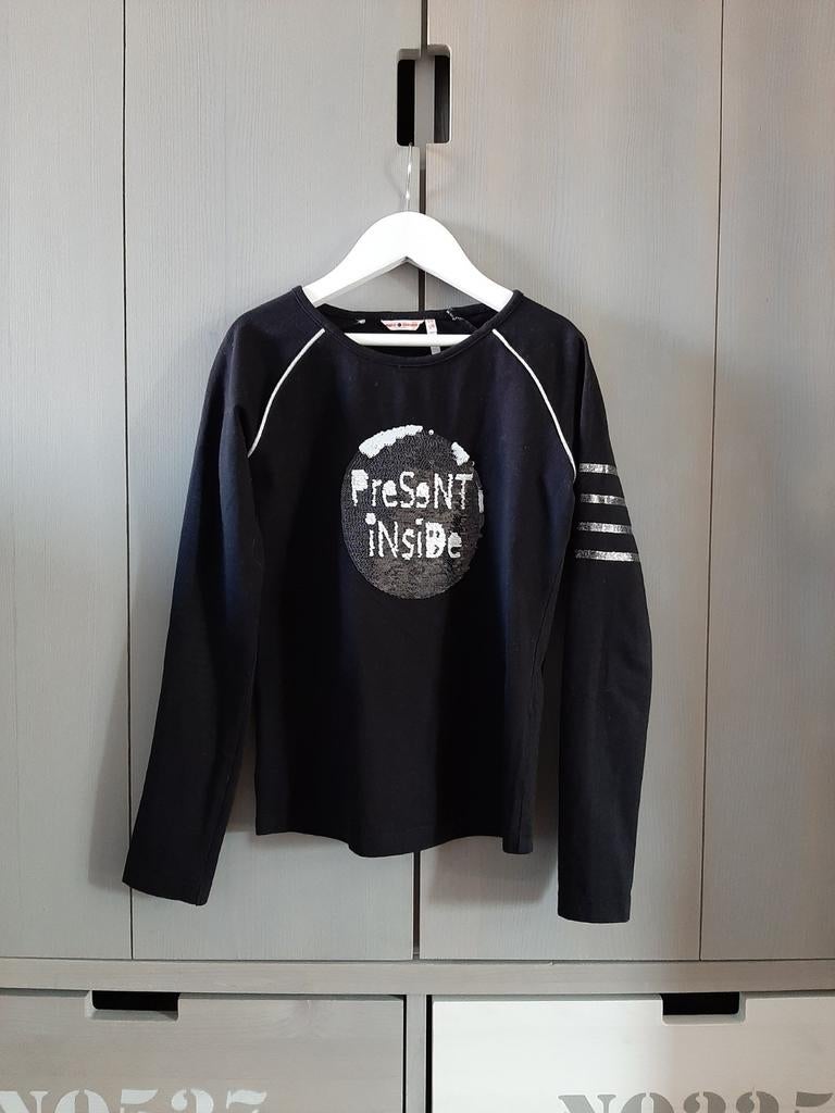 NONO Meisjes T-shirt longsleeve zwart maat 134/140 als Nieuw, Ophalen of Verzenden, Zo goed als nieuw