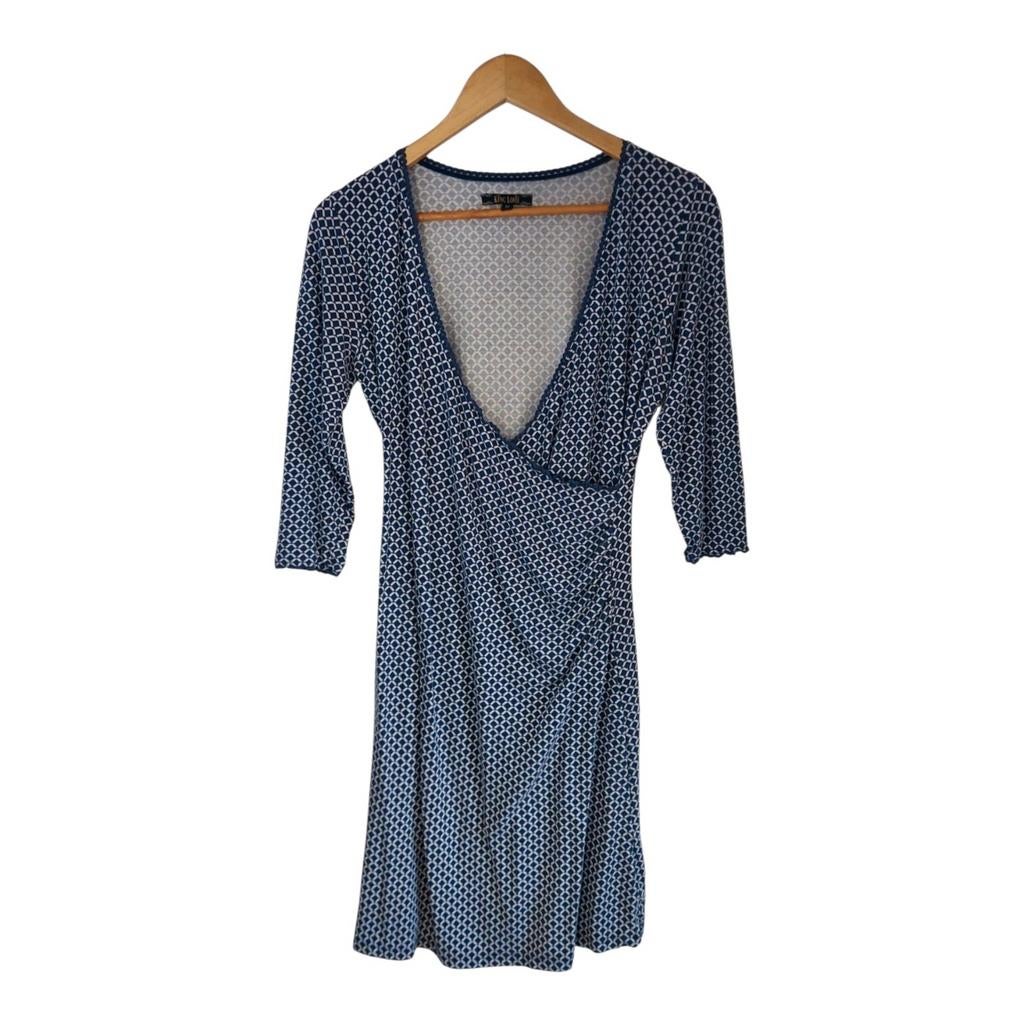 King Louie Blauwe Cross Dress Jurk Maat M, Kleding | Dames, Jurken, Maat 38/40 (M), Knielengte, King Louie, Gedragen