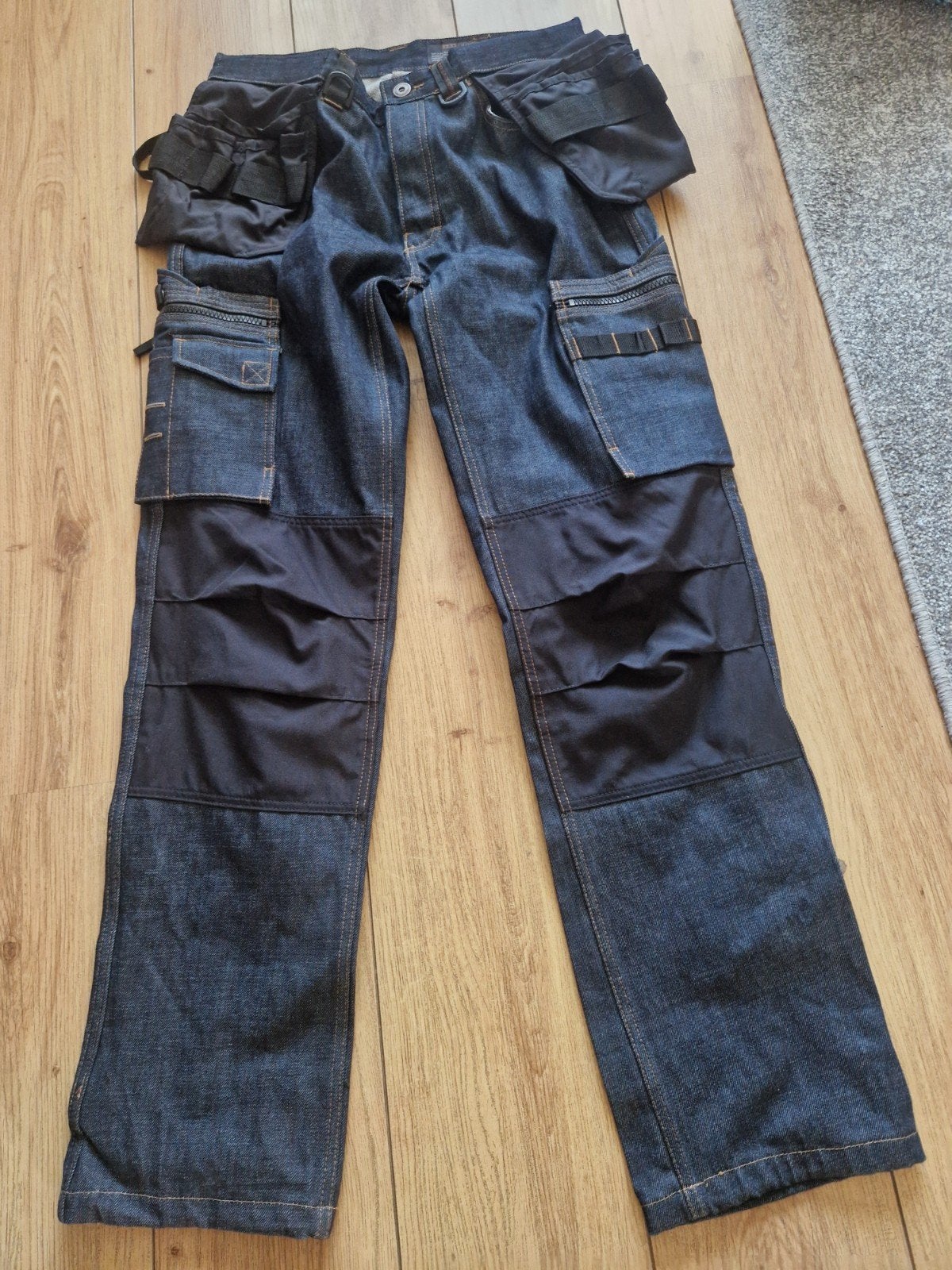 Dunderdon Werkbroek met Kniestukken en Vele Zakken, Ophalen of Verzenden, Gedragen, Blauw, W33 - W34 (confectie 48/50)