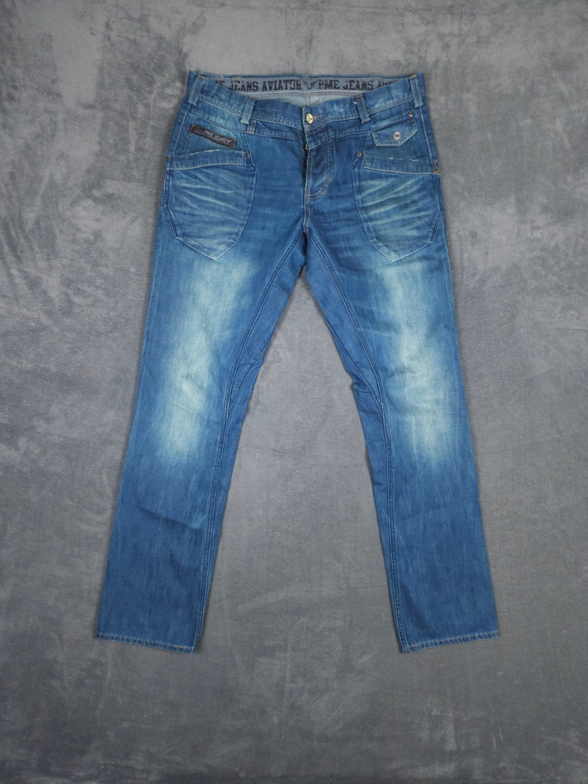 Pme Legend Broek Aviator W38 L36 Donkerblauw Pall Mall., W36 - W38 (confectie 52/54), ., Zo goed als nieuw, .