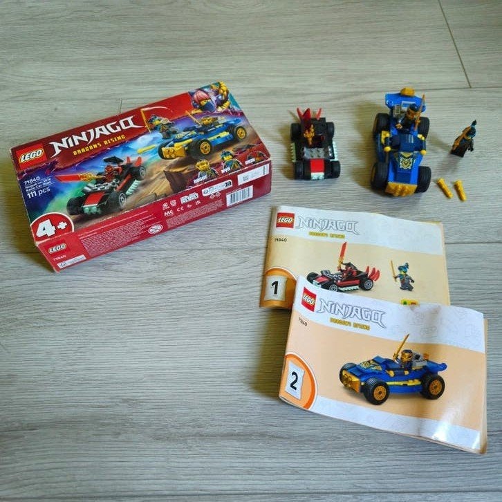 Lego Ninjago 71640 Jay's Thunder Raider & Cole's Earth Drill, Ophalen of Verzenden, Zo goed als nieuw