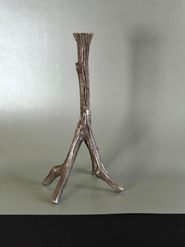 Boomstam kandelaar. Brutalist, Antiek en Kunst, Kunst | Designobjecten, Ophalen of Verzenden