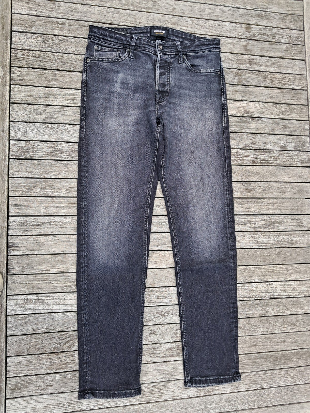 Jack & Jones Tapered Jeans Grijs Maat W30 L32, Zwart, Ophalen of Verzenden, Gedragen, Jack&Jones
