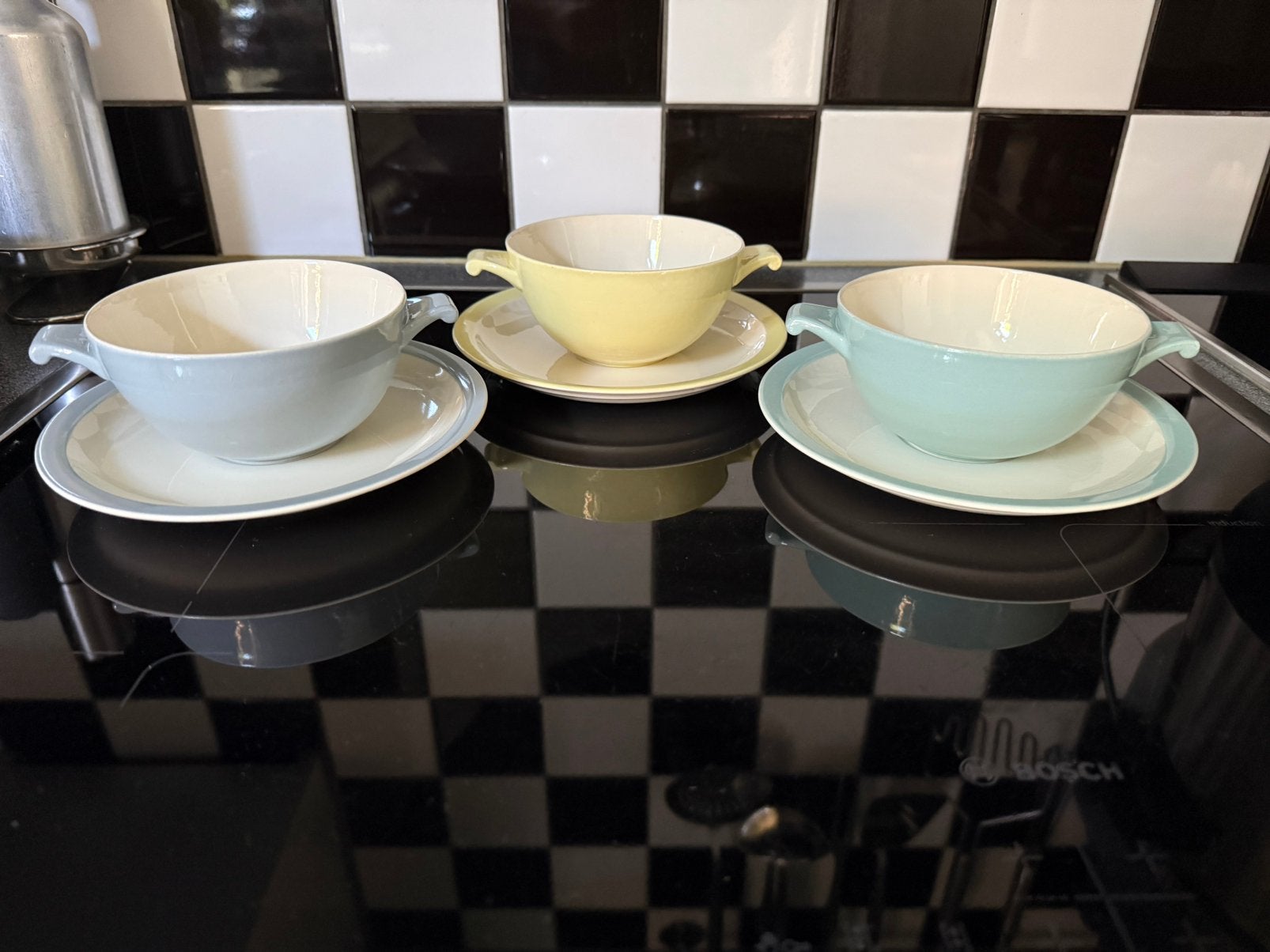 3 pastel soepkommen van Sphinx servies van Sphinx Maastricht, Ophalen of Verzenden
