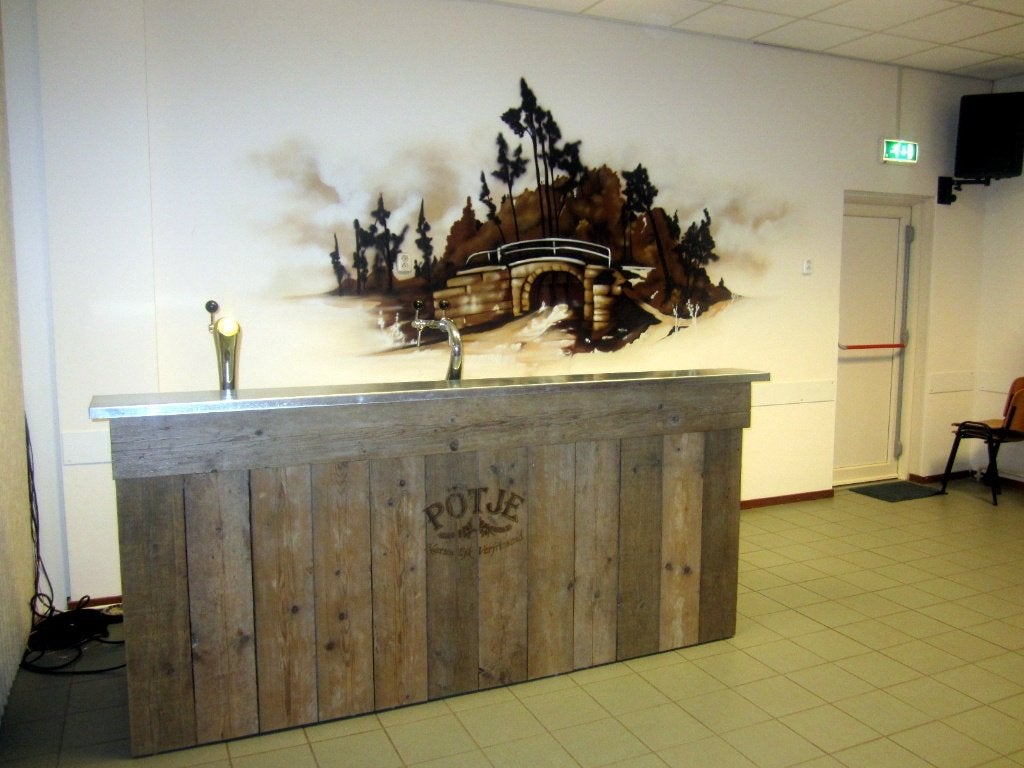 Demontabele Bar Steigerhout, Ophalen, Zo goed als nieuw