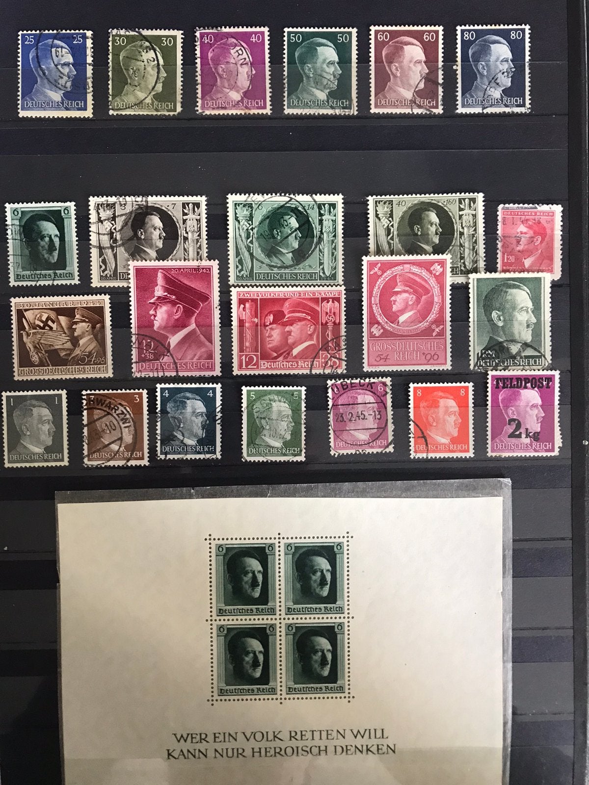 Kavel propaganda zegels nazi Duitsland WO2 periode hitler, Verzamelen, Ophalen of Verzenden, Overige soorten, Duitsland, Overige typen