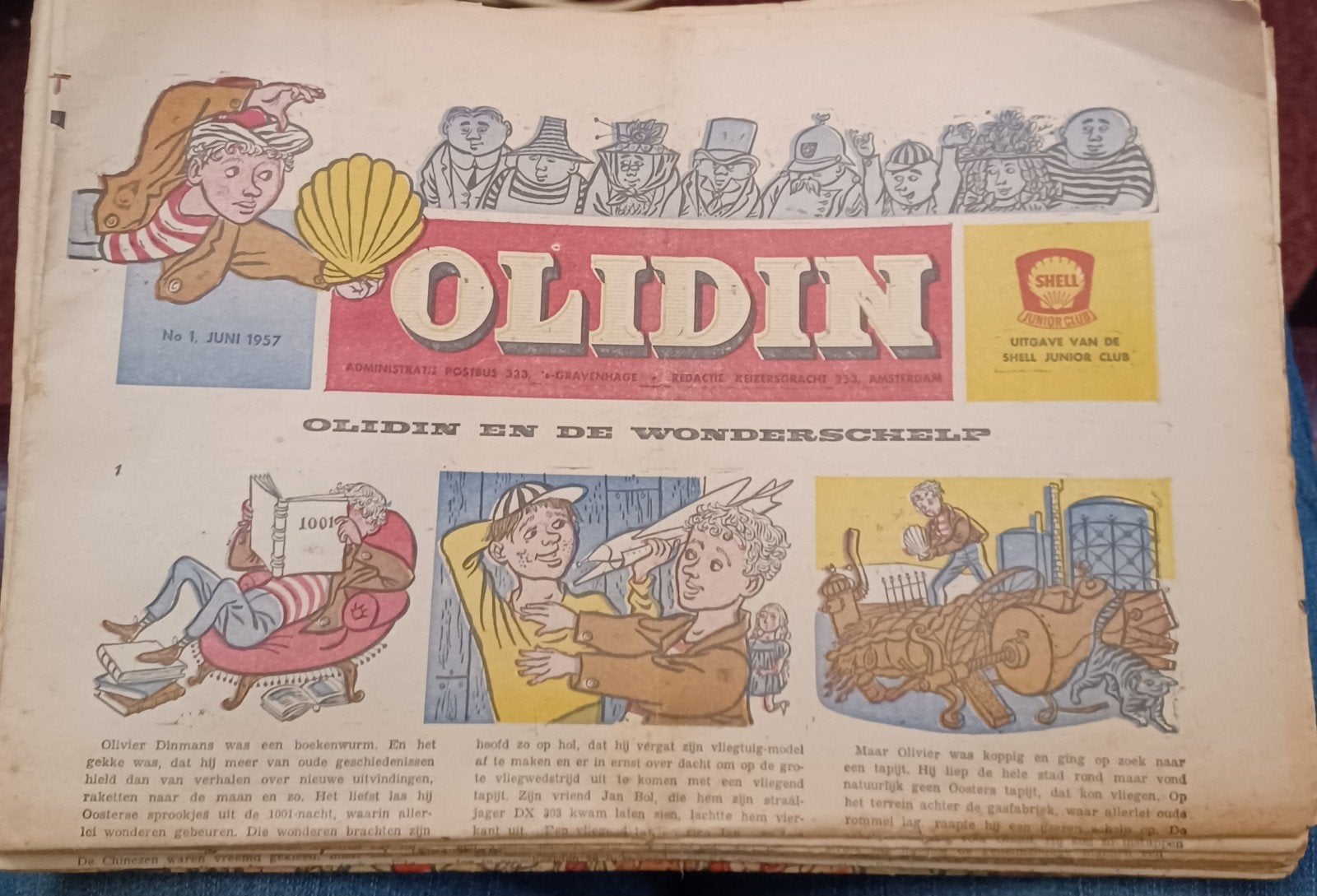 Olidin Unieke set Jeugdkrantjes (13 stuks) 1957-1958 – Shell, Ophalen of Verzenden