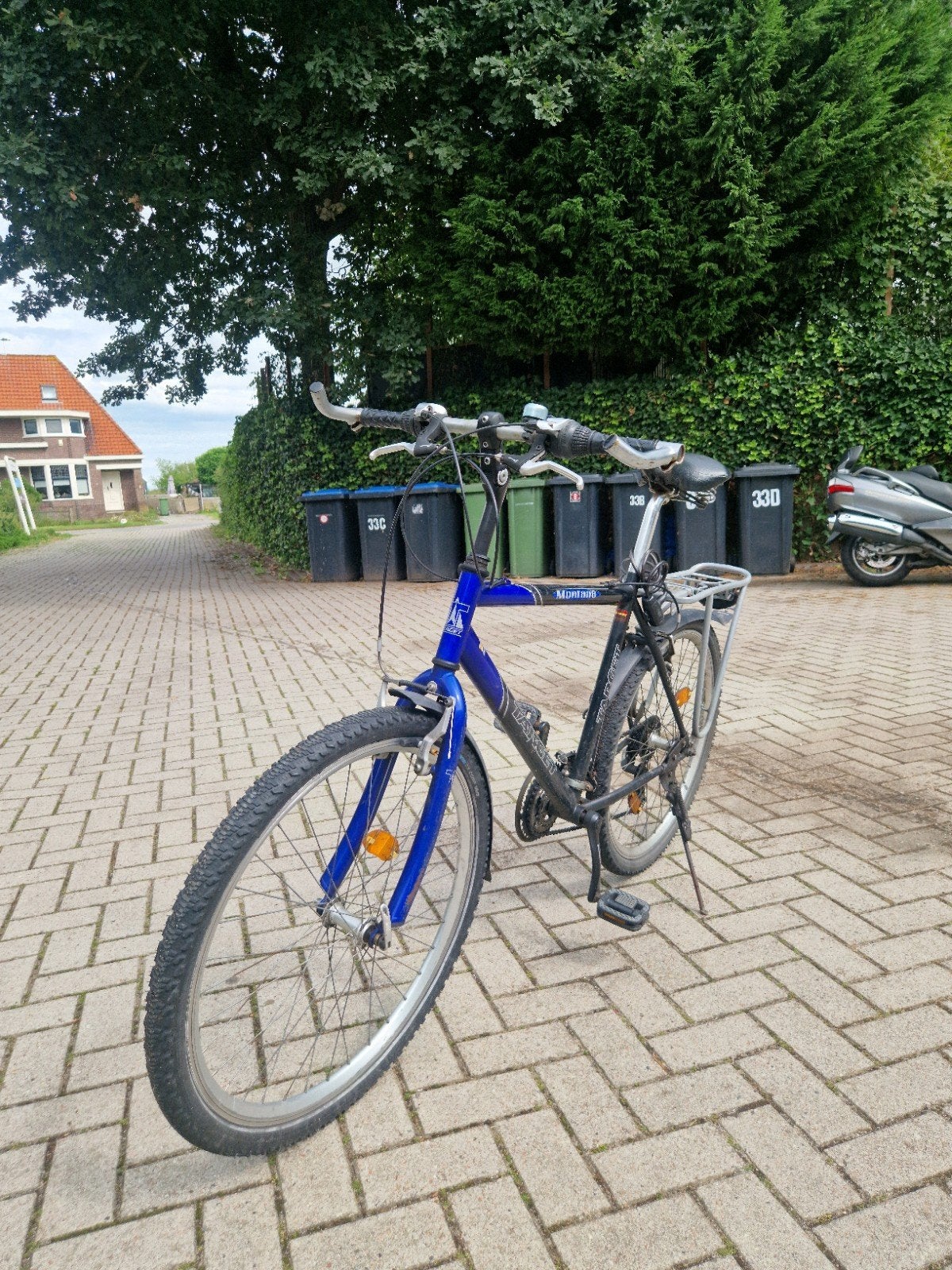 Blauw/Zwarte Toerfiets, Gebruikt, 26 inch, 10 tot 15 versnellingen, Ophalen