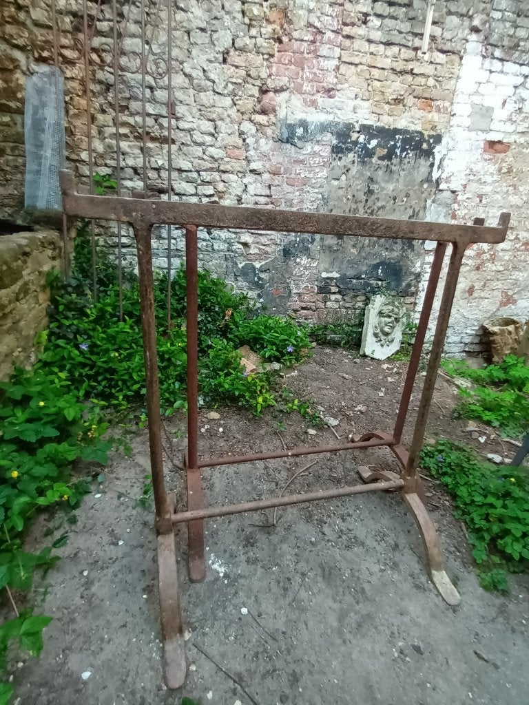 Set zeldzame Engelse vintage ijzeren schragen/ tafelpoten, Ophalen, Tafelpoot, Gebruikt, 50 tot 100 cm