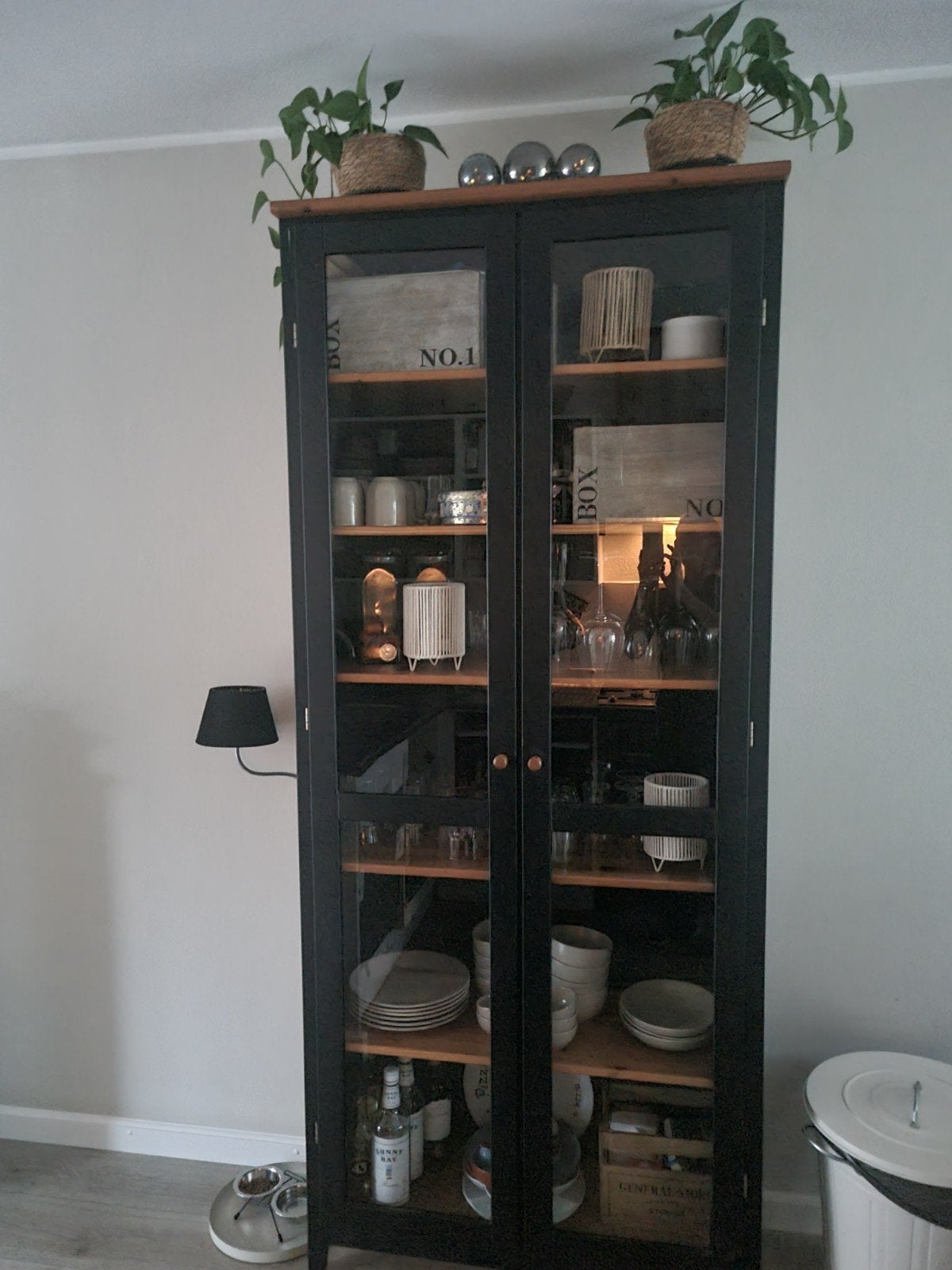 vitrinekast zwart ikea visdalen, Huis en Inrichting, Kasten | Vitrinekasten, Ophalen