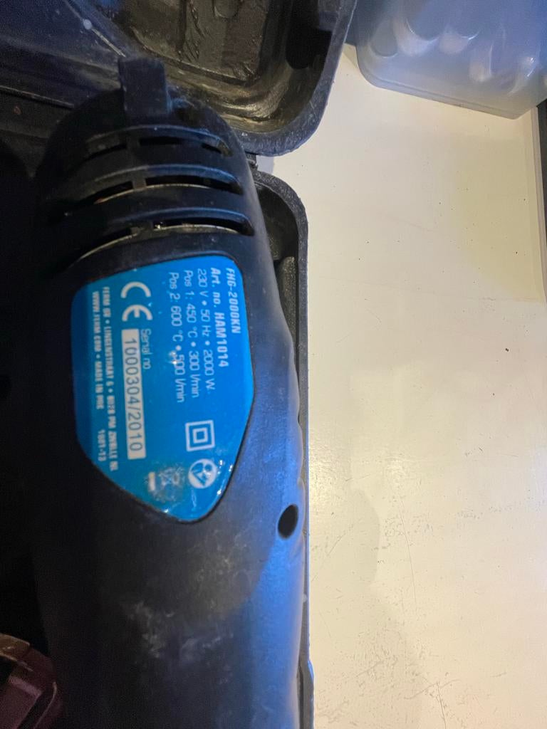 Ferm Hittepistool föhn HAG-2000KN met accessoires, Ophalen of Verzenden, Gebruikt
