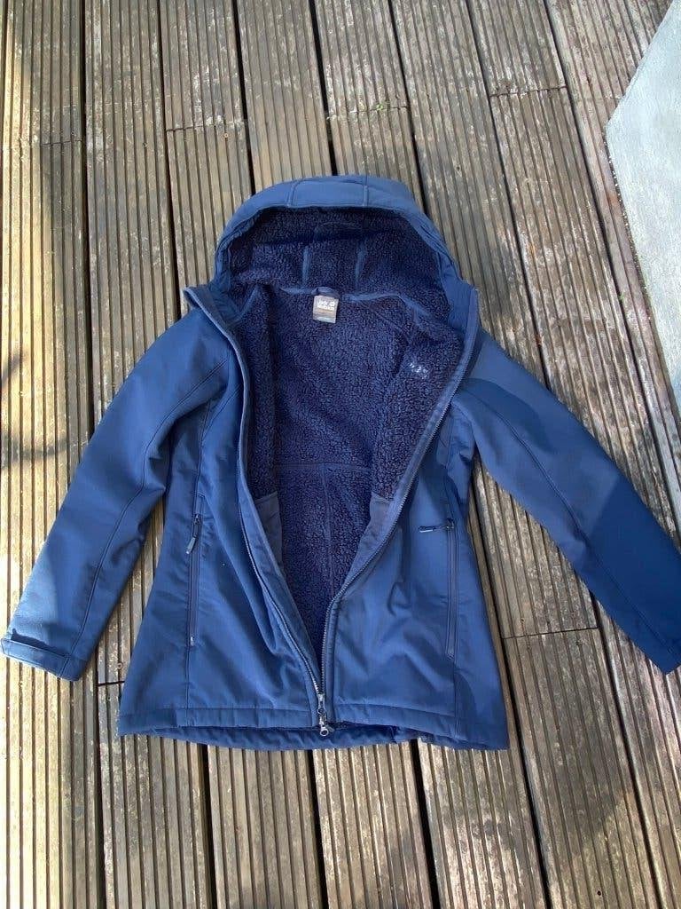 Teddy fleece waterafstotend lente herfst jas Jack Wolfskin L, Ophalen of Verzenden, Zo goed als nieuw, Maat 42/44 (L), Blauw
