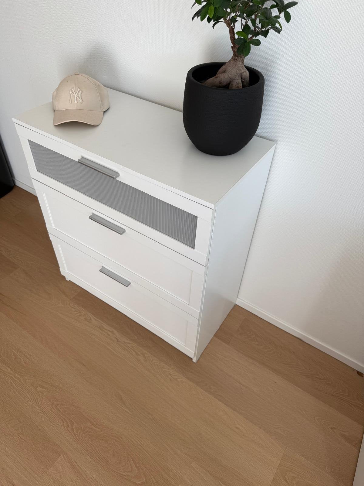 Witte ladekast met 3 laden — 80x40x88 cm, Ophalen, Zo goed als nieuw