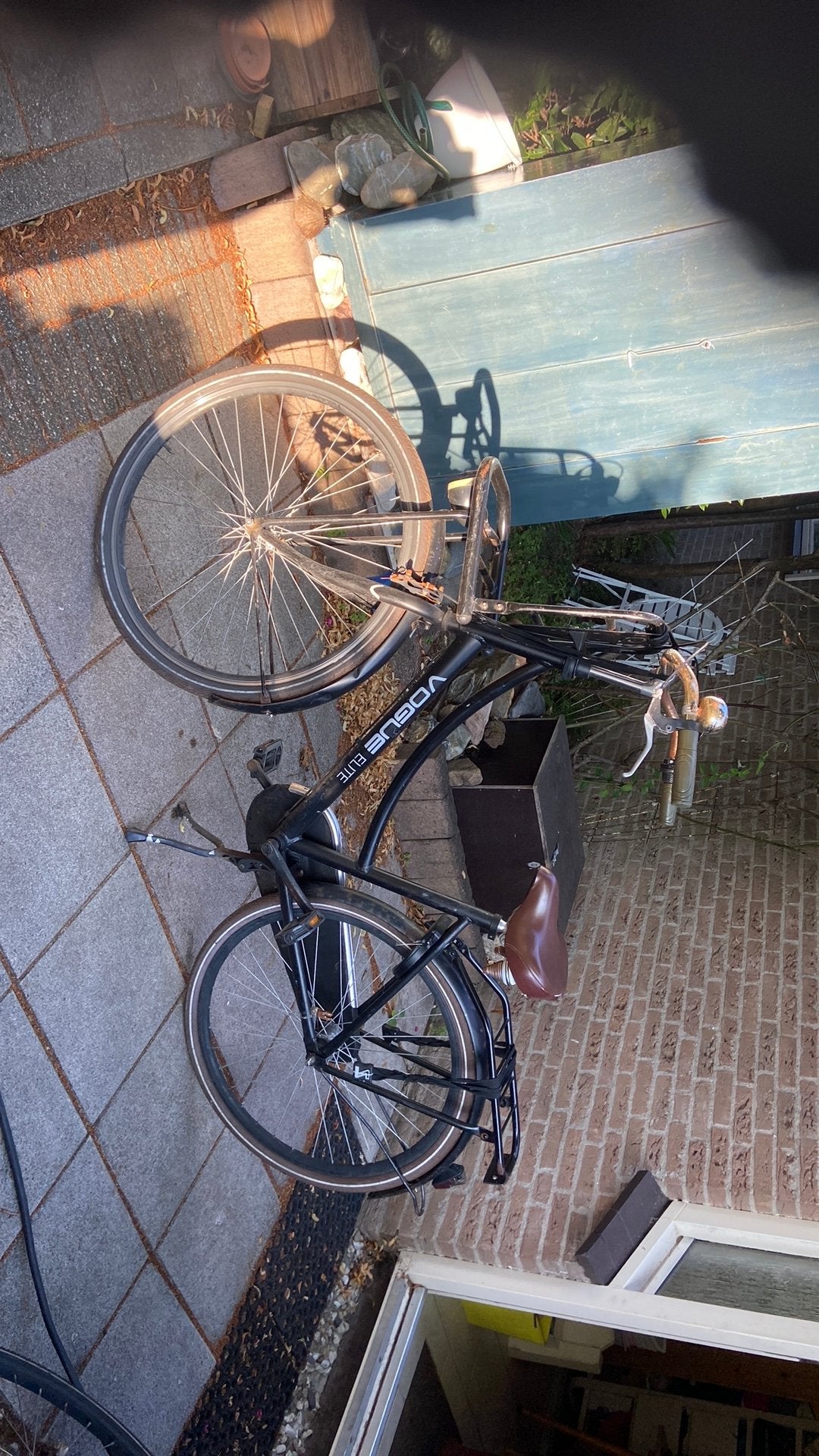 Opoefiets stationsfiets zwarte 28 inch damesfiets handremmen, 50 tot 53 cm, Ophalen, Gebruikt, Velgrem