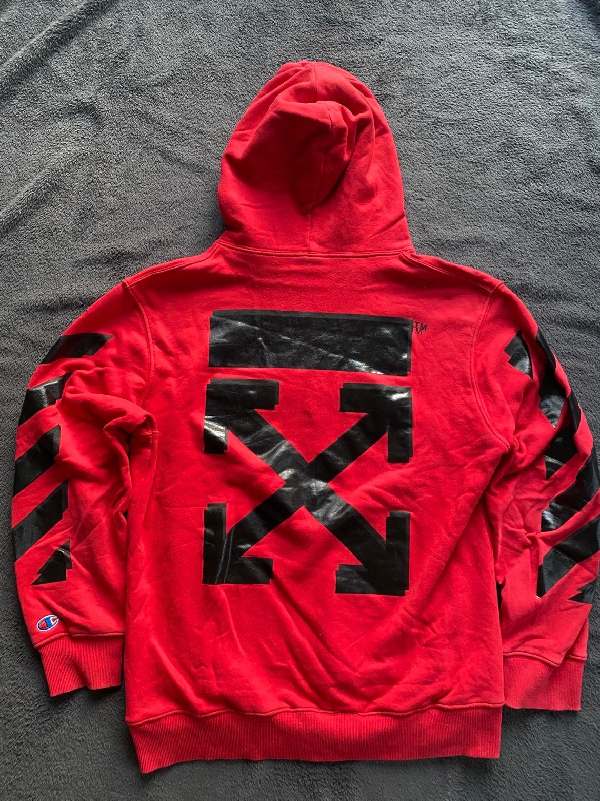 Off-White X Champions Red Hoodie, Ophalen of Verzenden, Zo goed als nieuw, Maat 46 (S) of kleiner, Rood