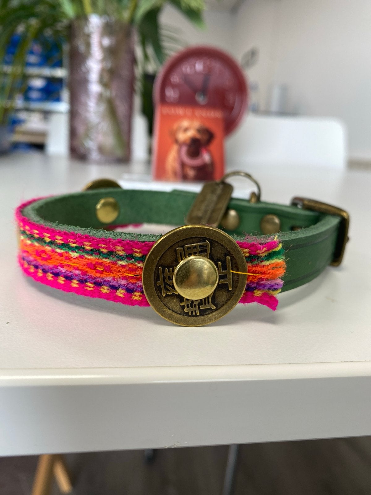Leren hondenhalsband Lowlands Couture 28-34 cm Sample, Verzenden, Handgemaakt, Zo goed als nieuw