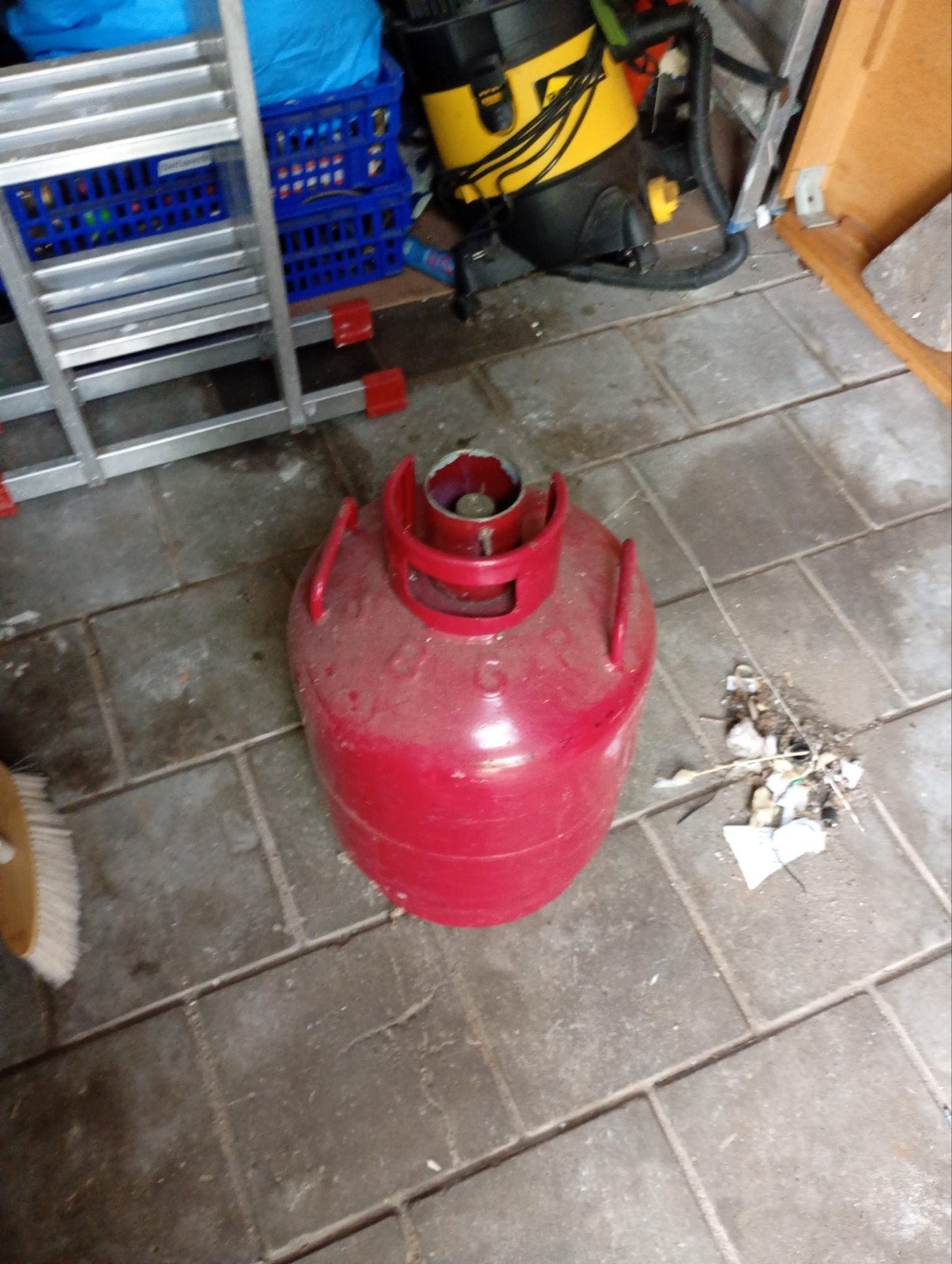 gas fles, Ophalen