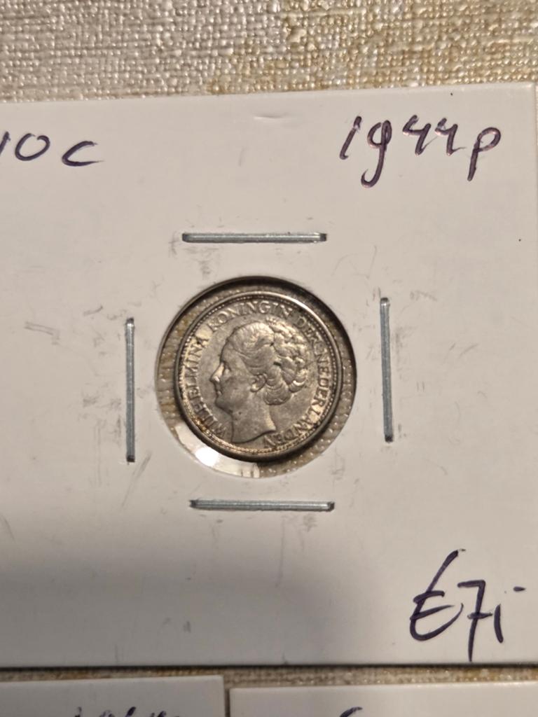 10 cent munt Koningin Wilhelmina 1944P, Ophalen of Verzenden, Koningin Wilhelmina, 10 cent, Losse munt