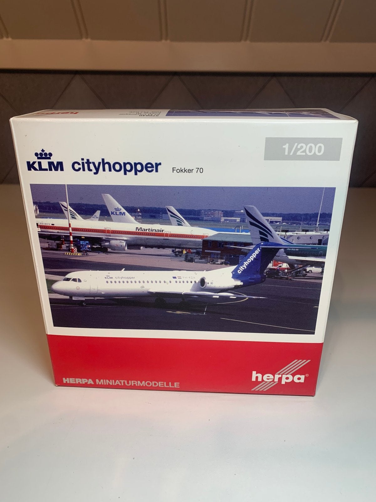 Herpa KLM Cityhopper Fokker 70(diecast), Ophalen of Verzenden, Nieuw, Schaalmodel