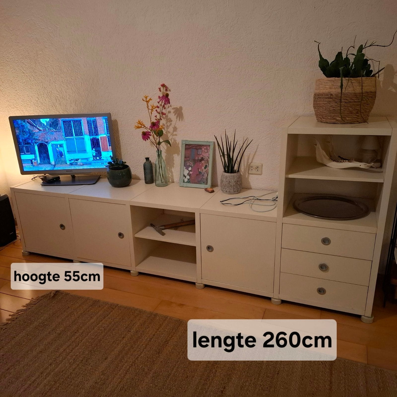 TV-meubel / Dressoir met opbergruimte, Ophalen, Overige materialen, Gebruikt, 200 cm of meer