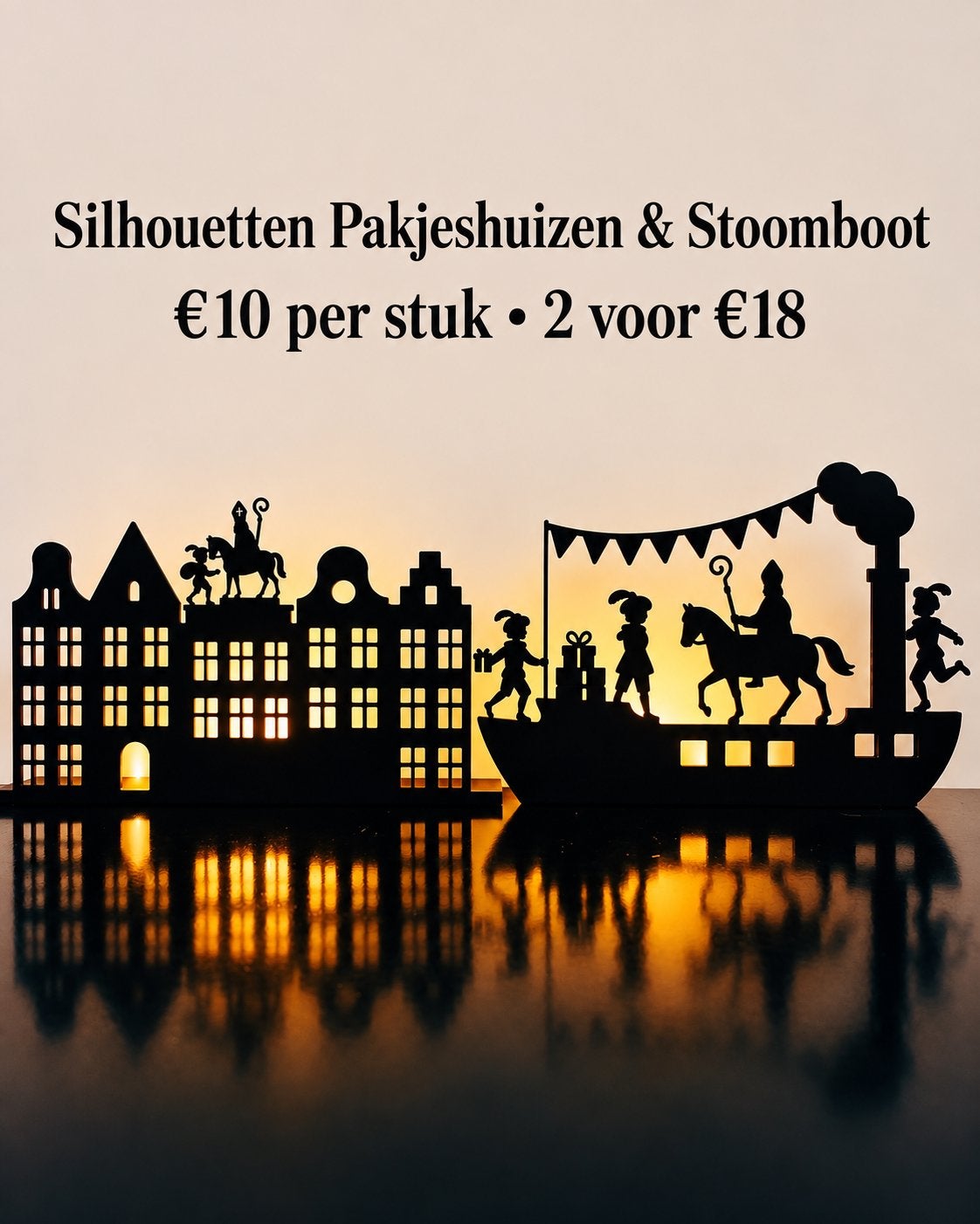 Sinterklaas silhouetten Pakjeshuizen & Stoomboot – Sint&Piet, Ophalen of Verzenden, Nieuw