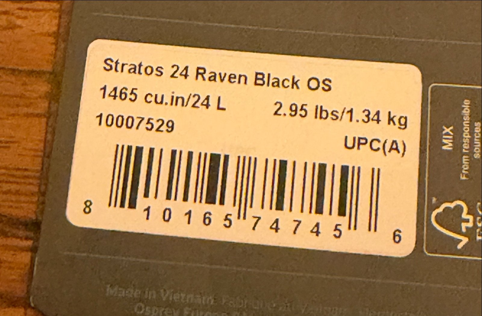 Osprey Stratos 24l Raven Black backpac, Ophalen of Verzenden, Nieuw, Rugzak