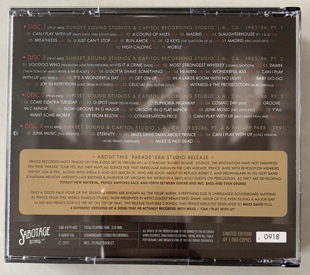PRINCE - CAN I PLAY WITH U? THE FLESH” STUDIO SESSIONS 4CD, Speciale editie, Nieuw in verpakking, Album, Verzenden