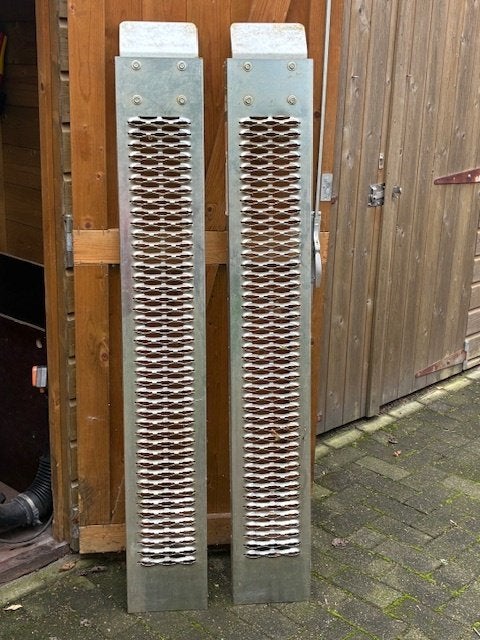 aluminium oprijplaten en oprijbokken, Ophalen, Gebruikt