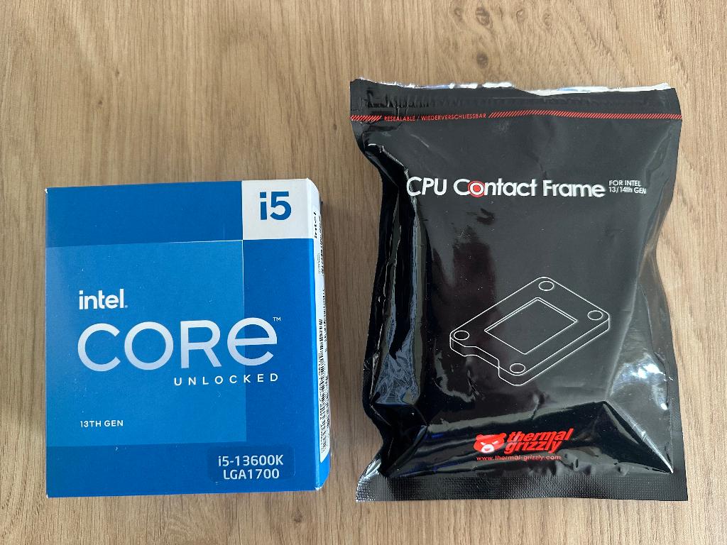 Intel Core i5-13600K + Thermal Grizzly Contact Frame, Computers en Software, Processors, Overige, Ophalen of Verzenden, Zo goed als nieuw