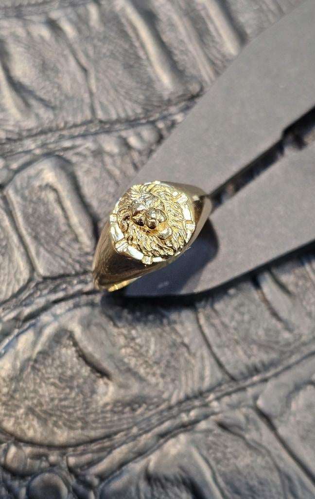 Mooie leeuw 14k gouden ring, Nieuw, Ophalen of Verzenden, Dame, Goud