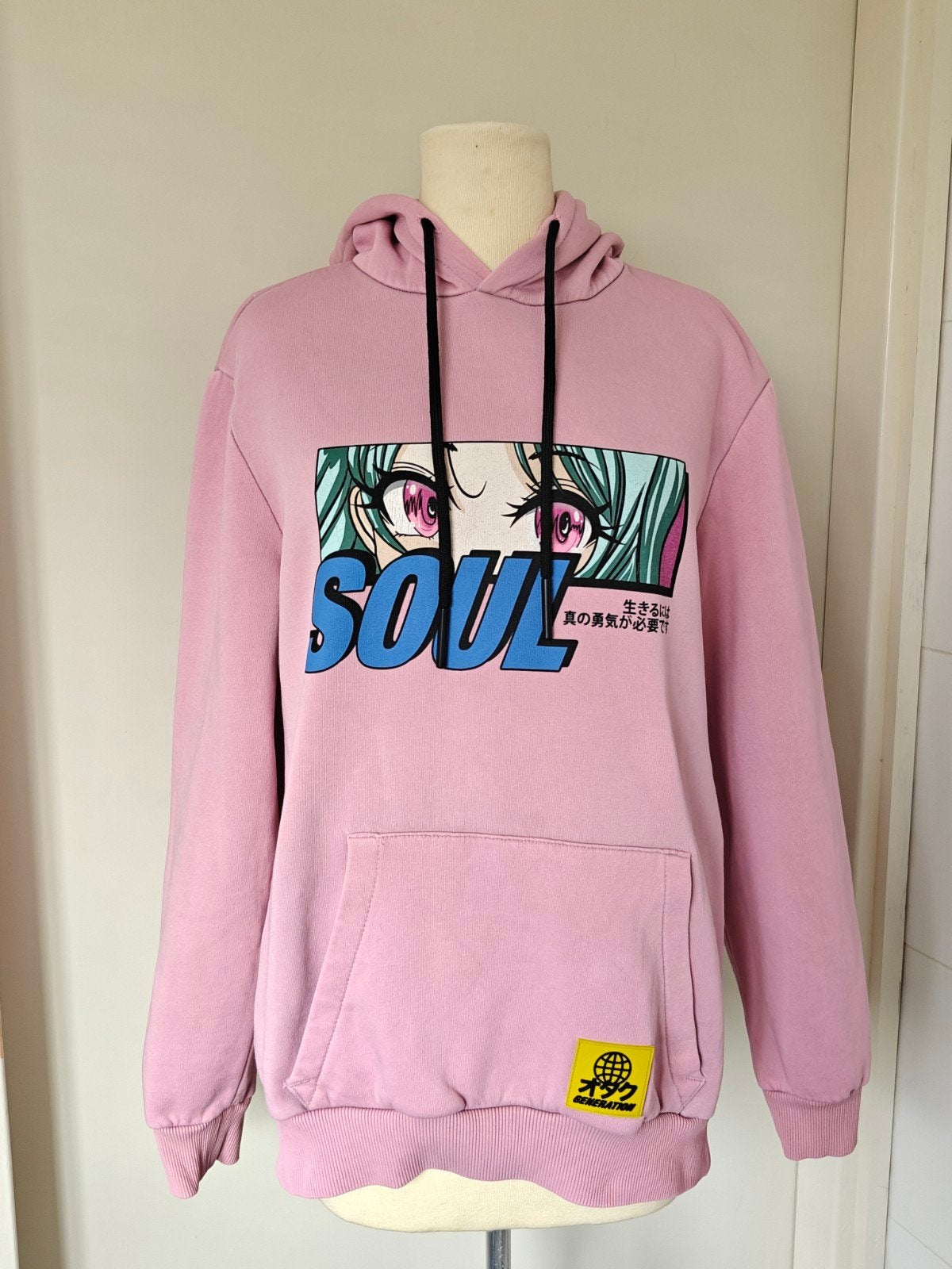 Bershka roze hoodie met anime print - Maat XS, Kleding | Dames, Roze, Maat 34 (XS) of kleiner, Gedragen, Bershka