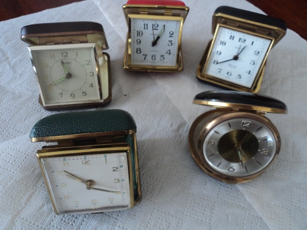 5 Vintage Reiswekkers - Werken niet meer, Verzenden