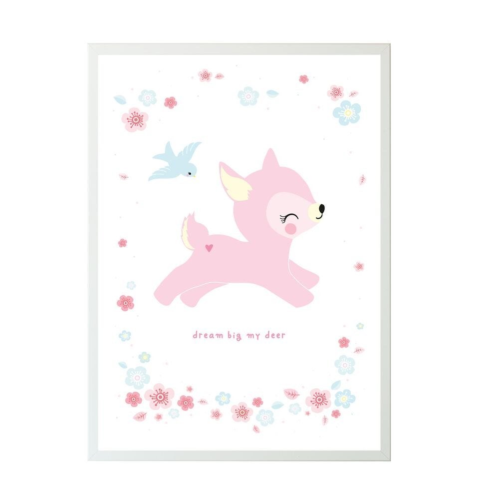 Sale Kinderposter Poster Hert Roze A Little Lovely Company, ALLC B.V., Service@alittlelovelycompany.nl, Nieuw, Duinkerkenstraat 3B 9723 BN Groningen
