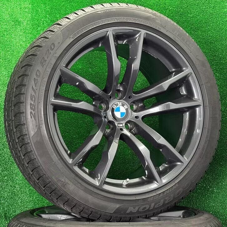 Originele 20 inch BMW 611M velgen winterbanden X5 X6 X5M f15, Gebruikt, 285 mm, Banden en Velgen, Germany
