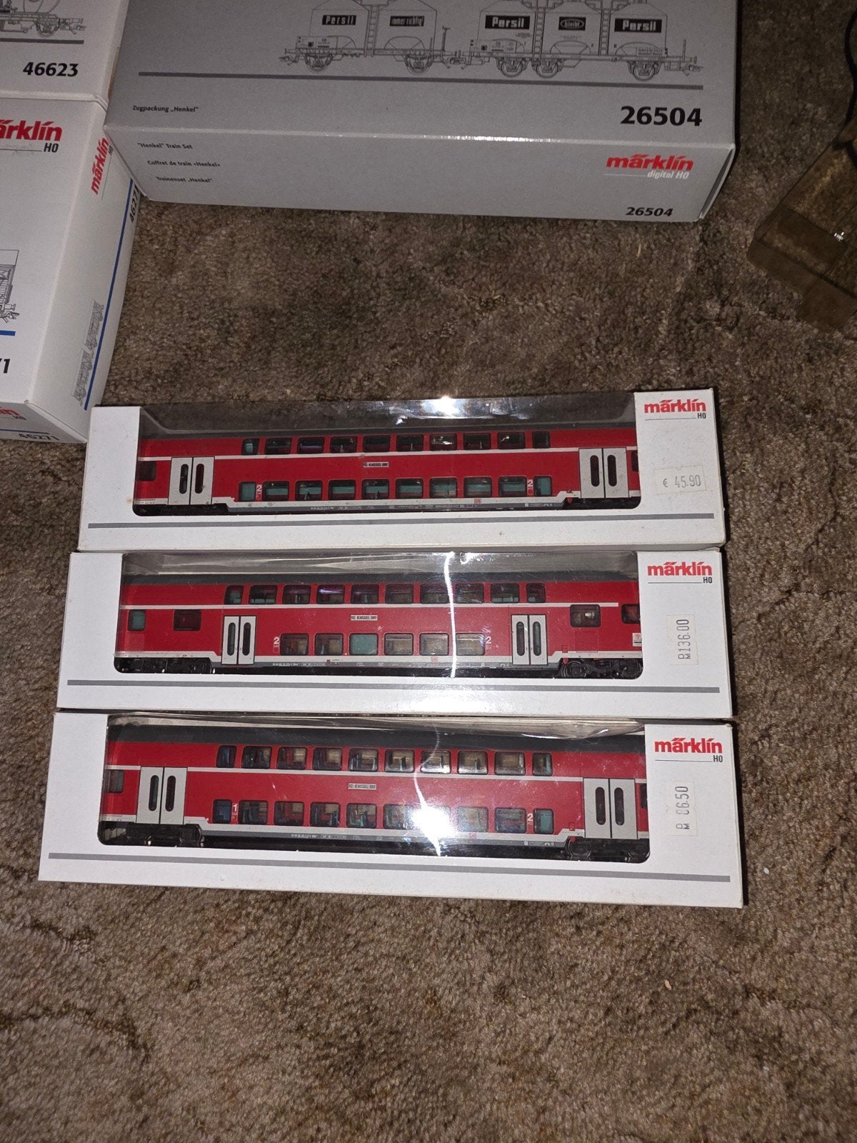 Märklin Dubbeldeks Wagen Set met verlichting, Hobby en Vrije tijd, Modeltreinen | H0, Wisselstroom, Treinset, Ophalen of Verzenden